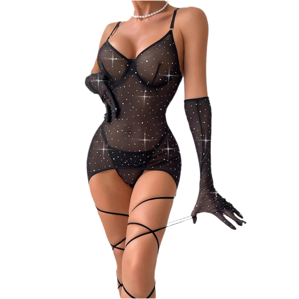 Mesh 3-Piece Intimates Sexy Erotic SET