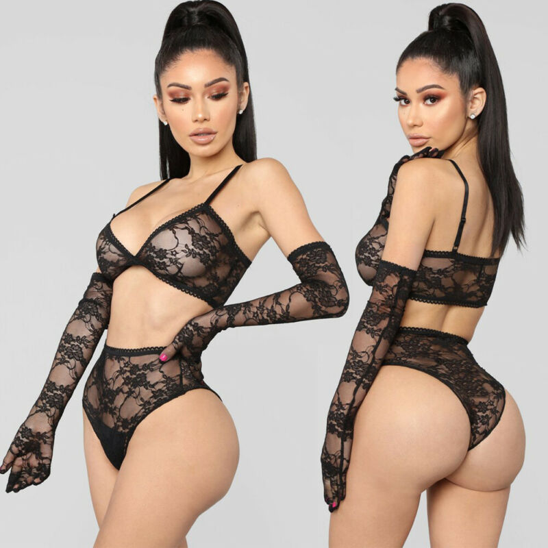 Sexy lingerie lace 2-pieces nightdress