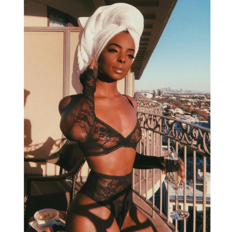 Sexy lingerie lace 2-pieces nightdress