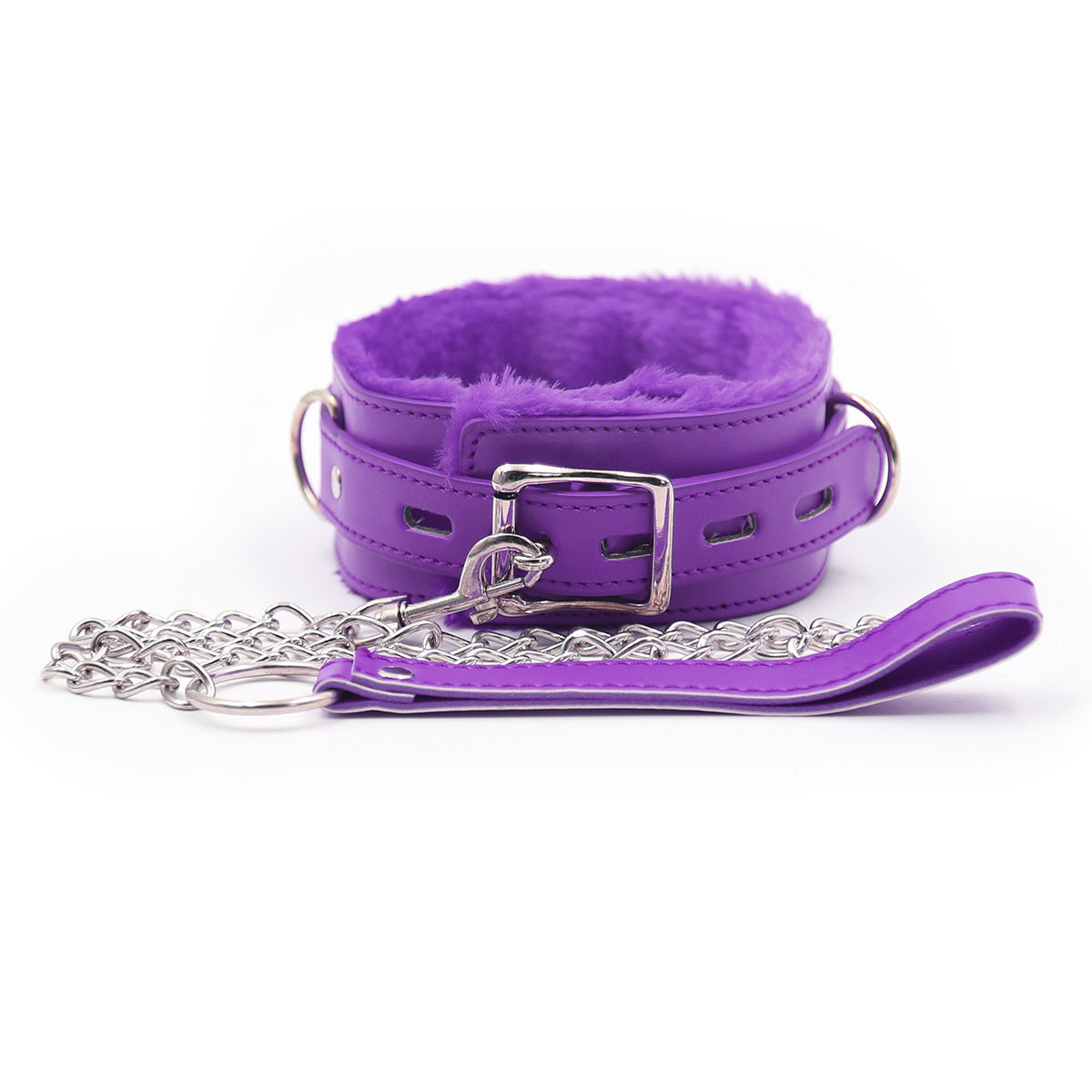 Plush Neck Gaiter, Neck Collar, Dog Leash Buckle, Unisex Neck Chain for BDSM
