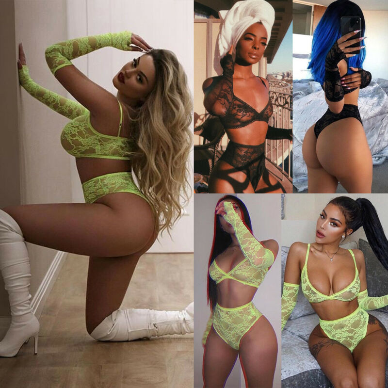 Sexy lingerie lace 2-pieces nightdress