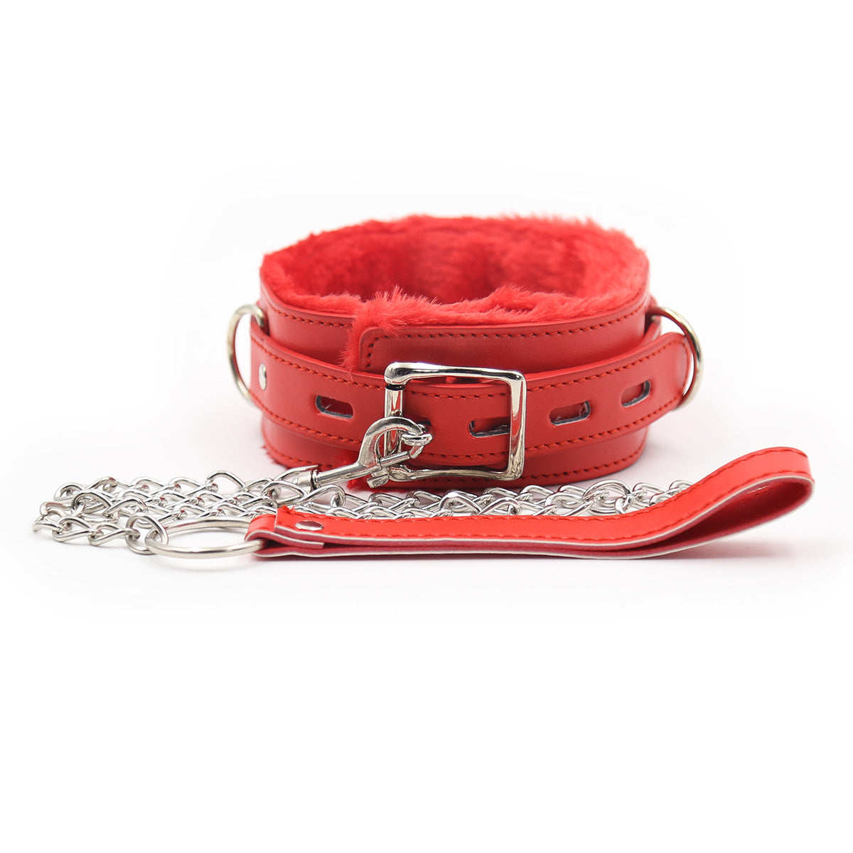 Plush Neck Gaiter, Neck Collar, Dog Leash Buckle, Unisex Neck Chain for BDSM