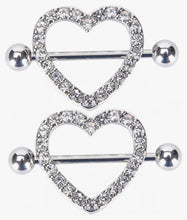 Load image into Gallery viewer, Heart shaped nipple rings
