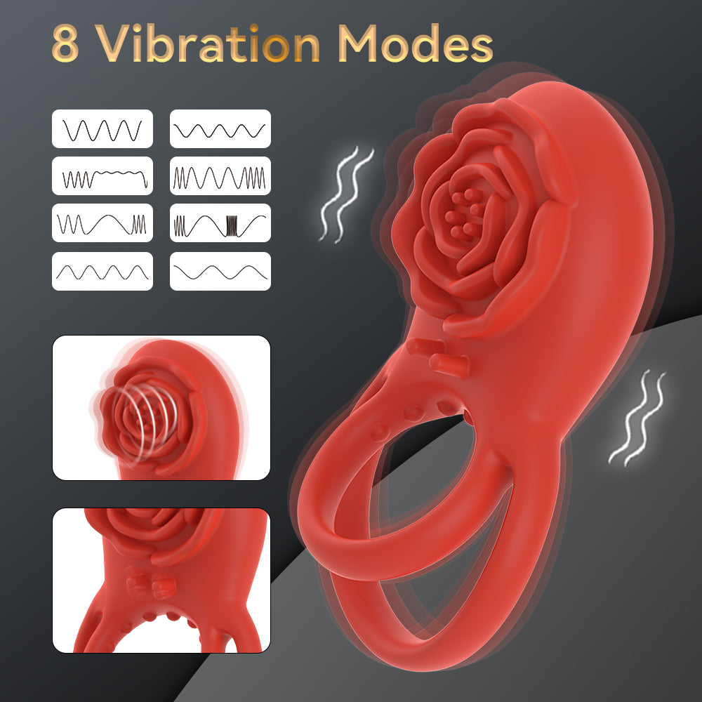 Ring With Rose Clitoral Vibrator- Couples Sex- Toys