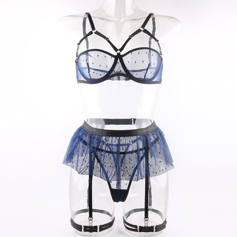 Polka-Dot Sheer Bra & Panty Set