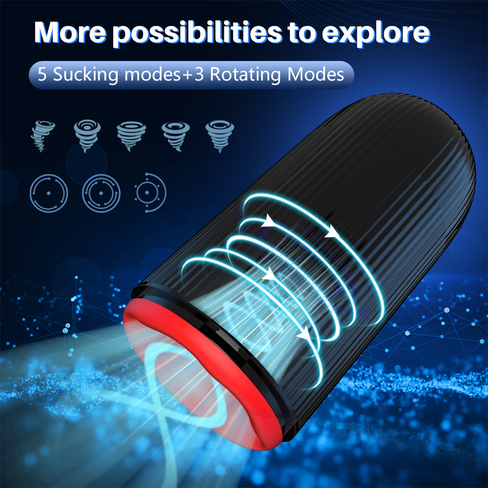 Electric Masturbator-, Stimulator Penis- Trainer Vibrator- 10 Frequency, 5 Frequency Suction Function, 3 Frequency Rotation Mode For Men Pocket Penis-