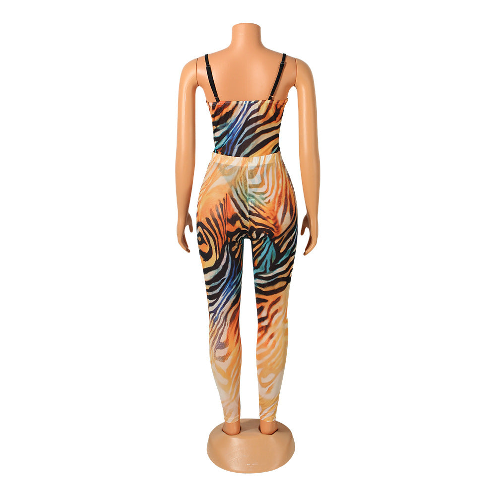 MESHA Sling Jumpsuit Two-Piece Trousers Suit