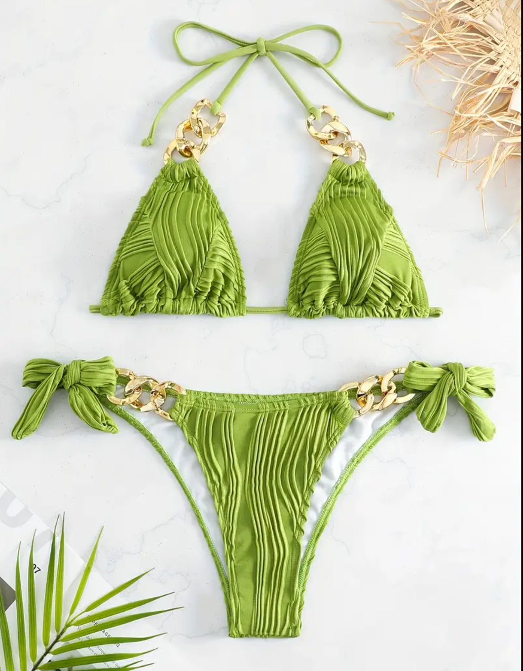 Green-gold chains 2 piece