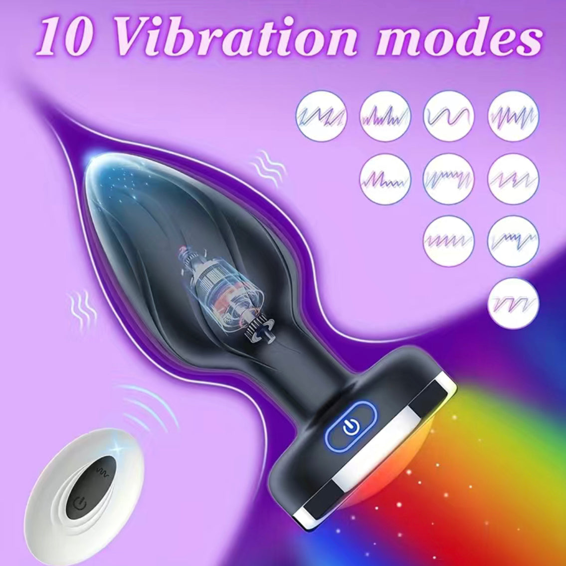 Light up BUTT Plug w/vibration - Plush Intimates Boutique