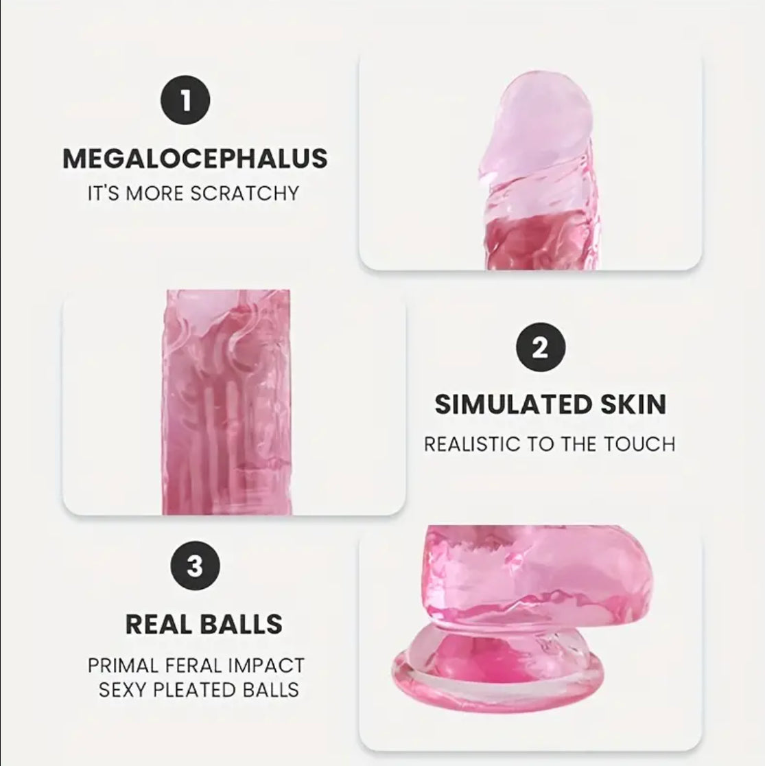 Pink clear suction dildo - Plush Intimates Boutique