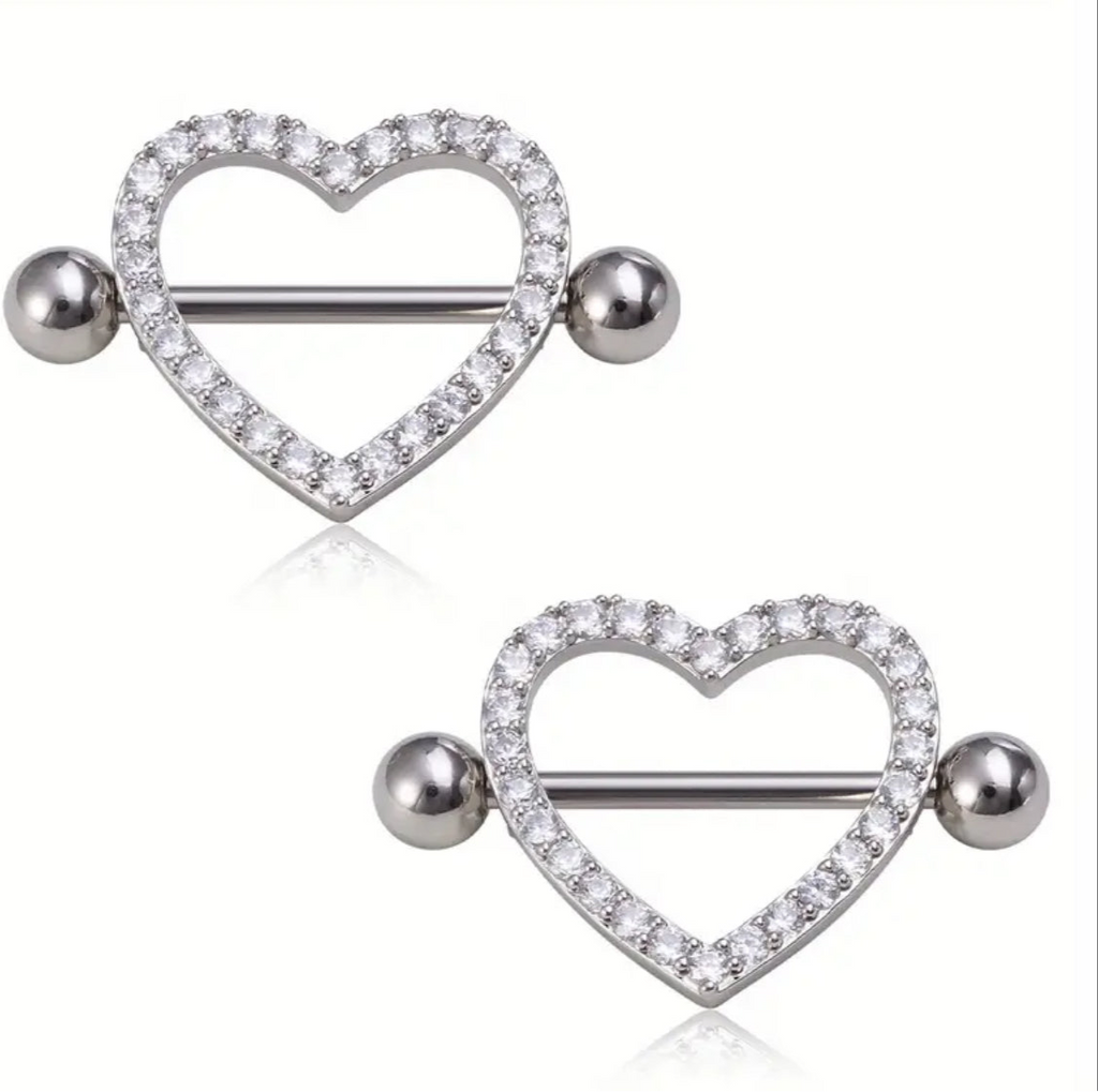 Heart shaped nipple rings - Plush Intimates Boutique
