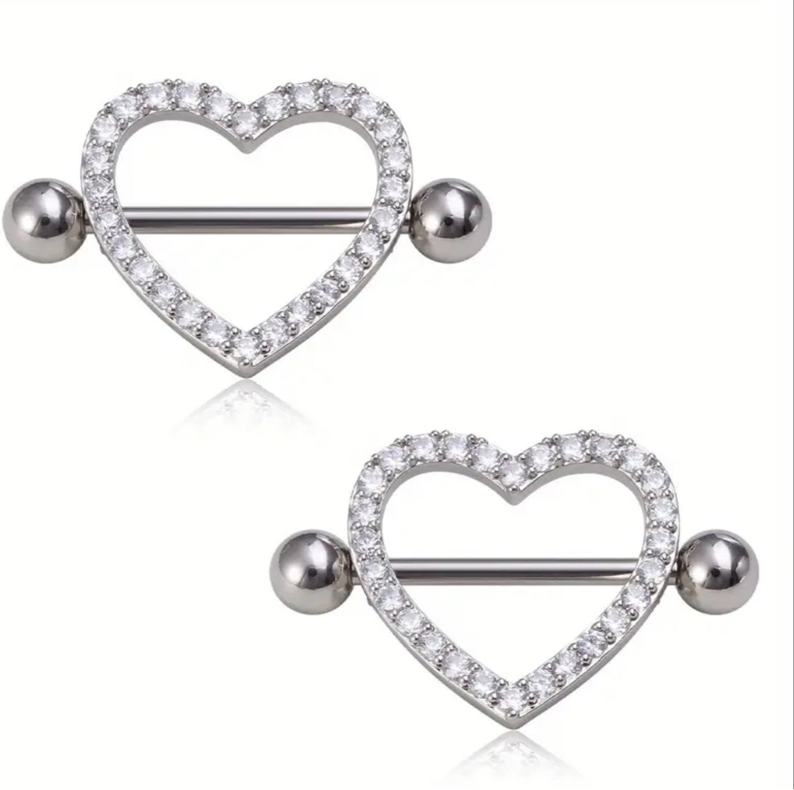 Heart shaped nipple rings - Plush Intimates Boutique