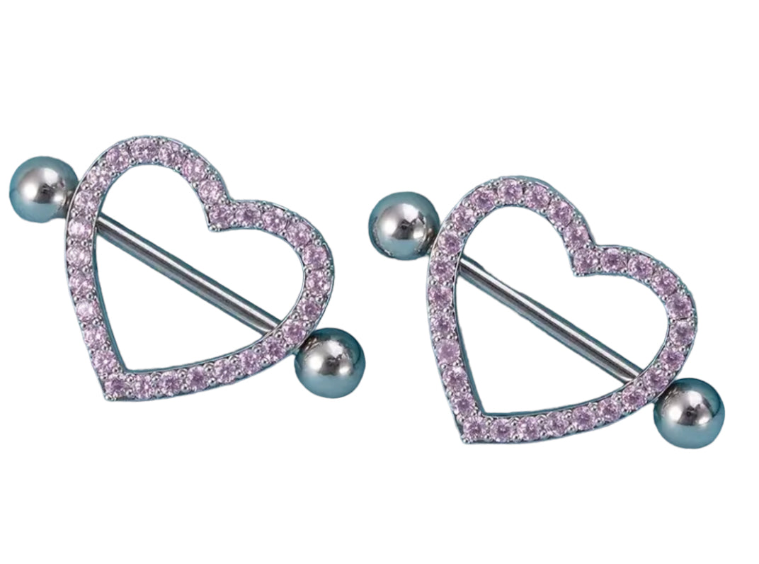 Heart shaped nipple rings - Plush Intimates Boutique