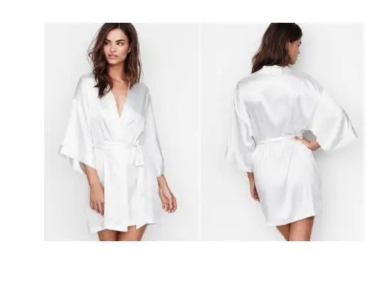 Champagne Bride Wedding Robe Satin |Sleepwear Women Nightgown Sexy