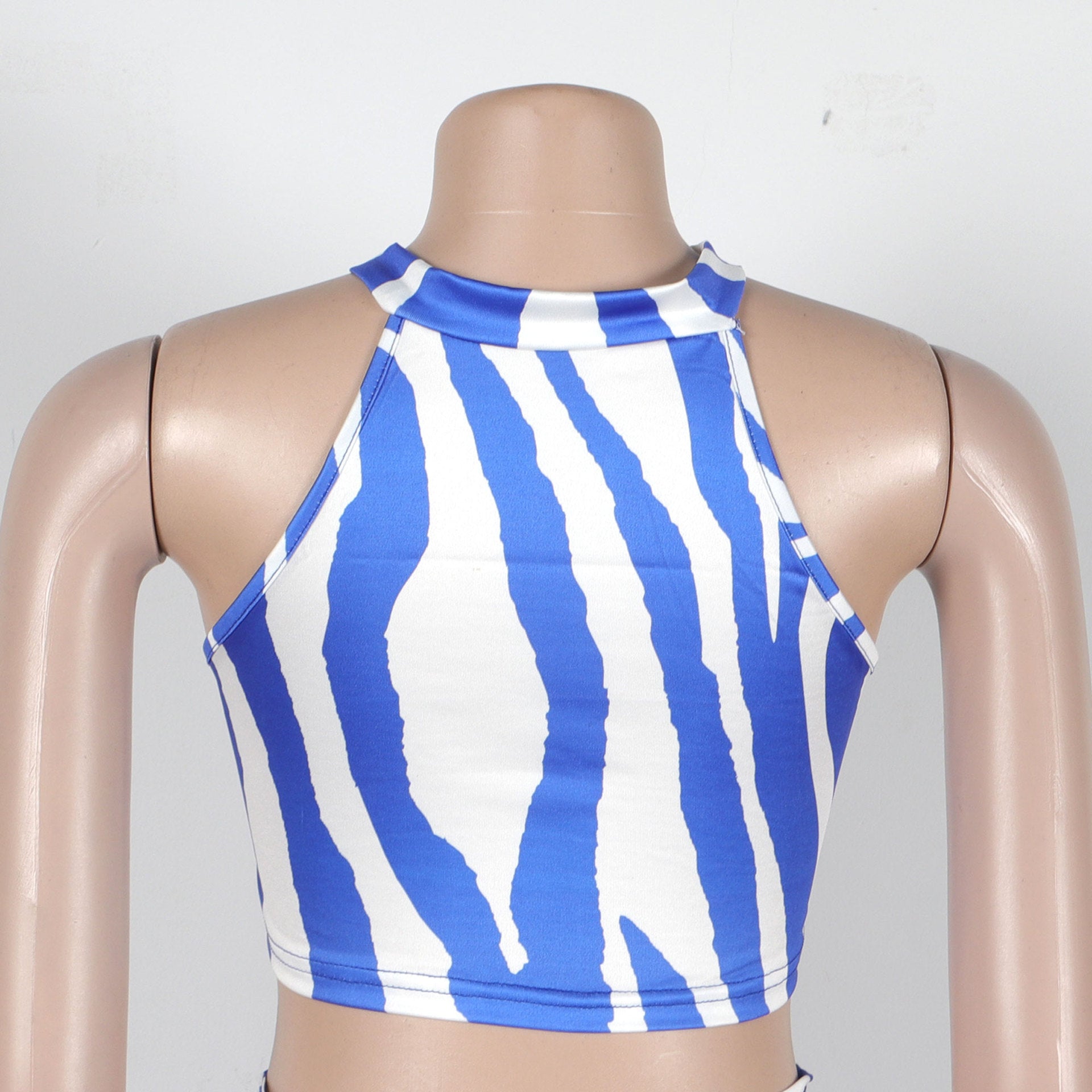 Summer Women Sets | Sleeveless Sexy Striped Print Crop Top and Long Skirt Set | Night Club Party Beach 2 Two Piece Sets