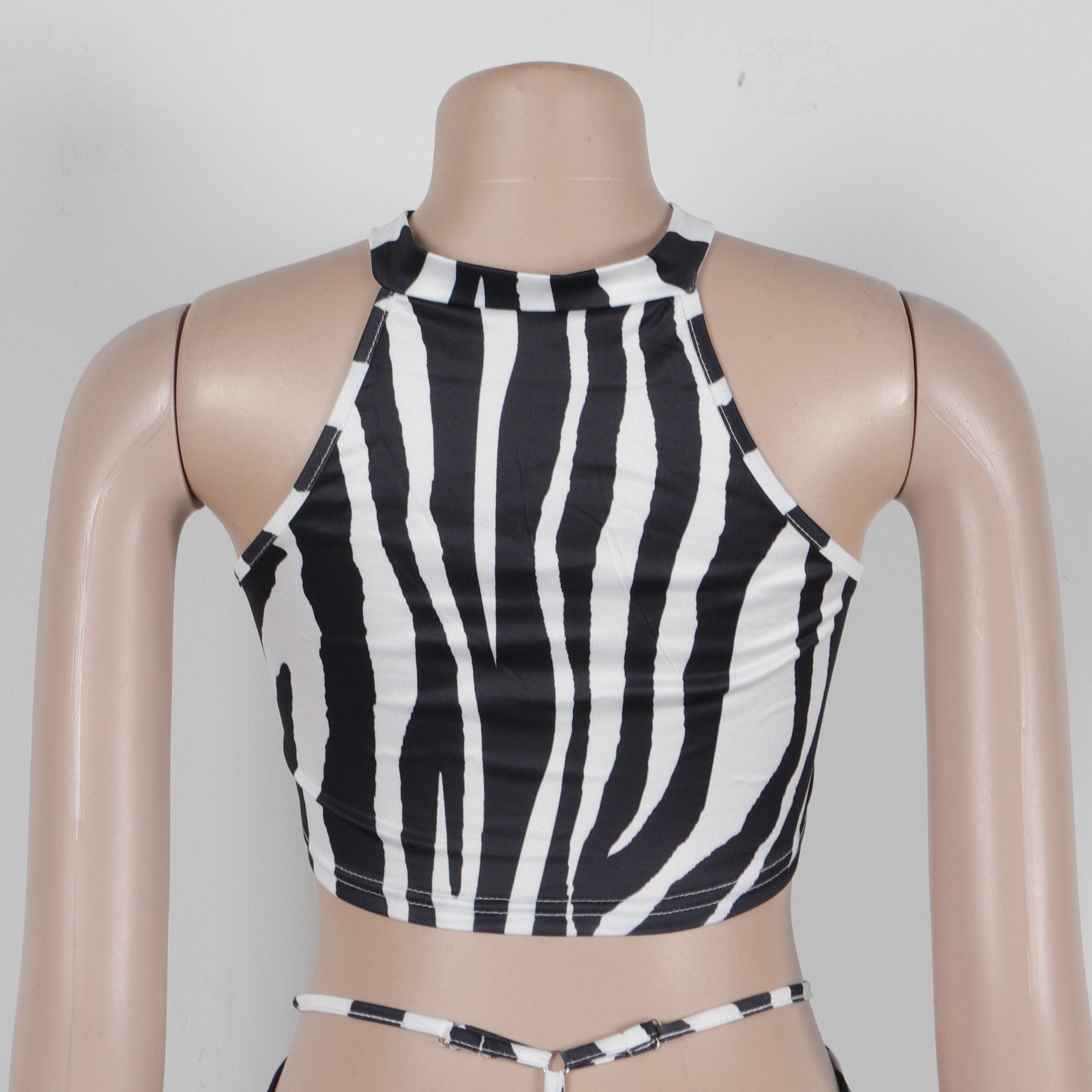 Summer Women Sets | Sleeveless Sexy Striped Print Crop Top and Long Skirt Set | Night Club Party Beach 2 Two Piece Sets
