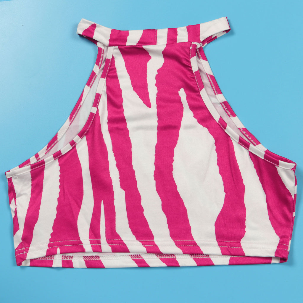 Summer Women Sets | Sleeveless Sexy Striped Print Crop Top and Long Skirt Set | Night Club Party Beach 2 Two Piece Sets