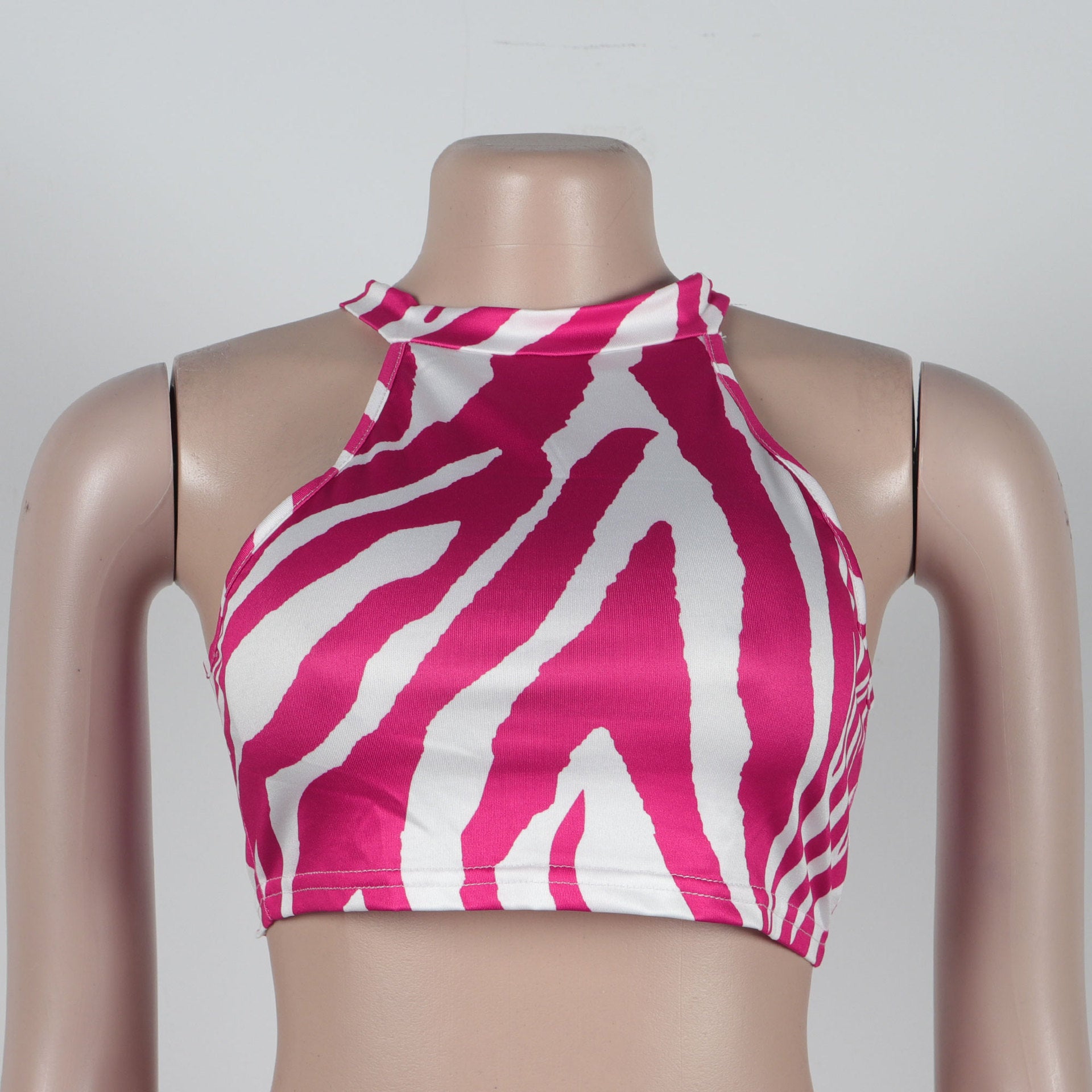 Summer Women Sets | Sleeveless Sexy Striped Print Crop Top and Long Skirt Set | Night Club Party Beach 2 Two Piece Sets