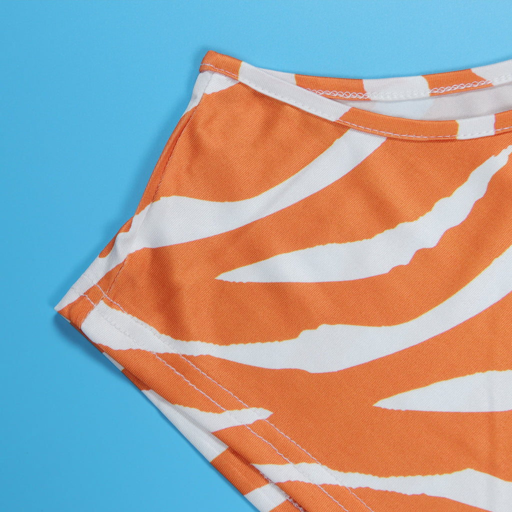 Summer Women Sets | Sleeveless Sexy Striped Print Crop Top and Long Skirt Set | Night Club Party Beach 2 Two Piece Sets
