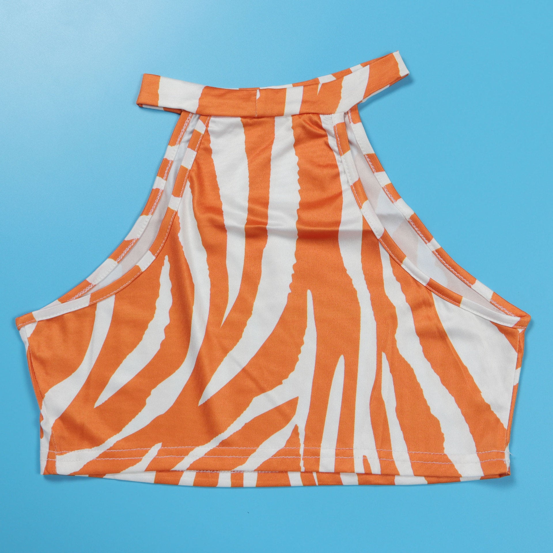 Summer Women Sets | Sleeveless Sexy Striped Print Crop Top and Long Skirt Set | Night Club Party Beach 2 Two Piece Sets