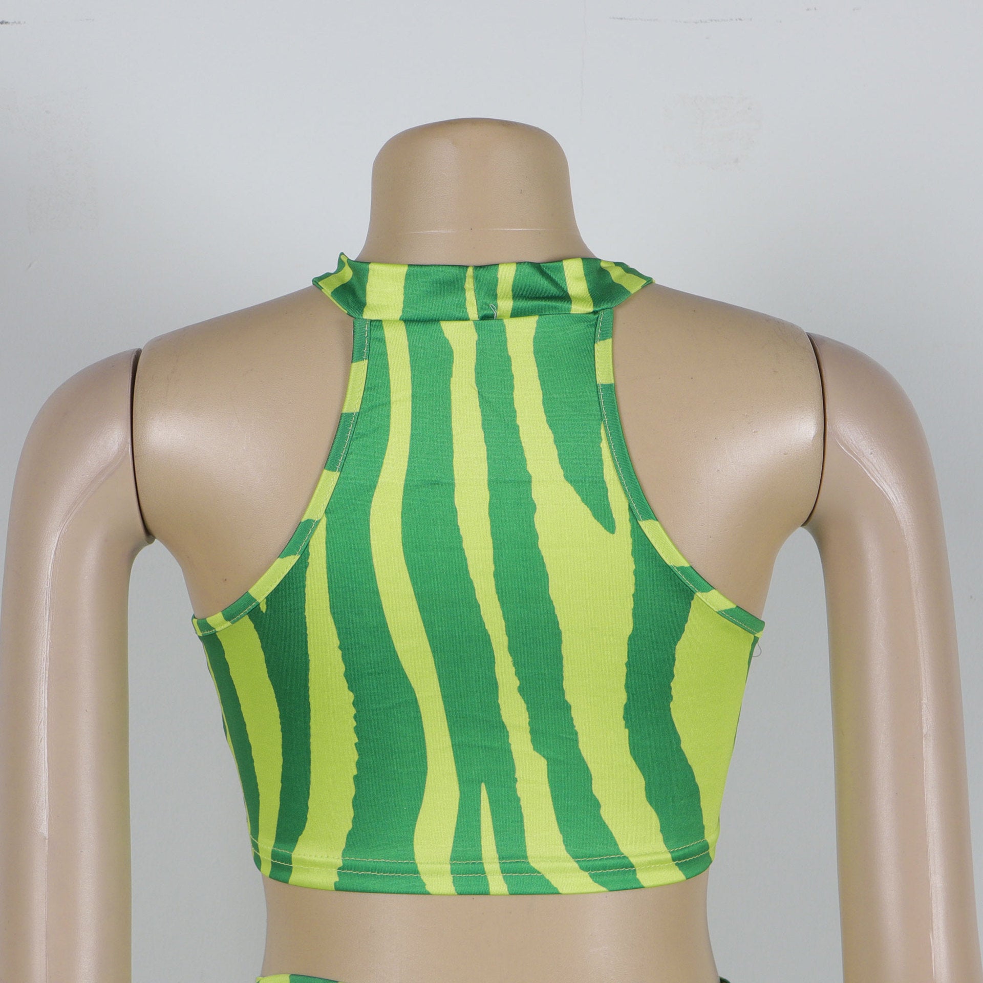 Summer Women Sets | Sleeveless Sexy Striped Print Crop Top and Long Skirt Set | Night Club Party Beach 2 Two Piece Sets