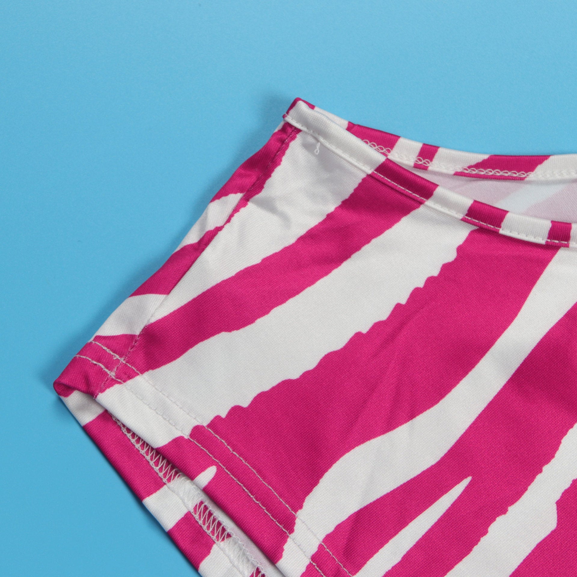 Summer Women Sets | Sleeveless Sexy Striped Print Crop Top and Long Skirt Set | Night Club Party Beach 2 Two Piece Sets