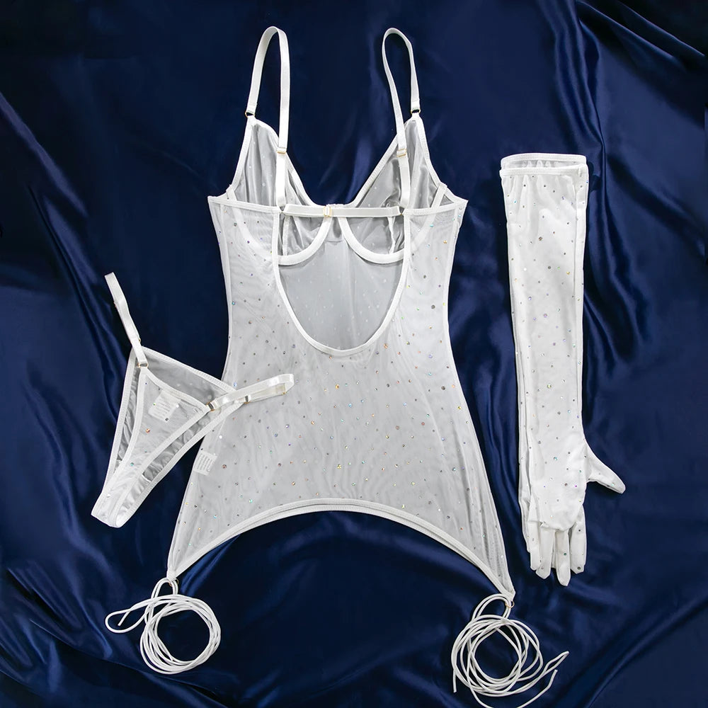 Mesh 3-Piece Intimates Sexy Erotic SET