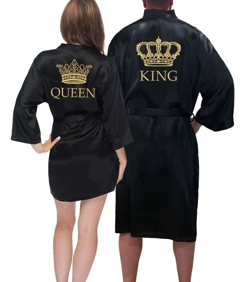 King And Queen Satin Robes Set | Couple anniversary | date night | wifey & husband