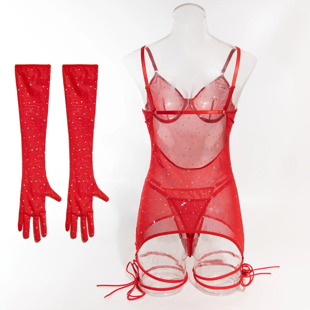 Mesh 3-Piece Intimates Sexy Erotic SET