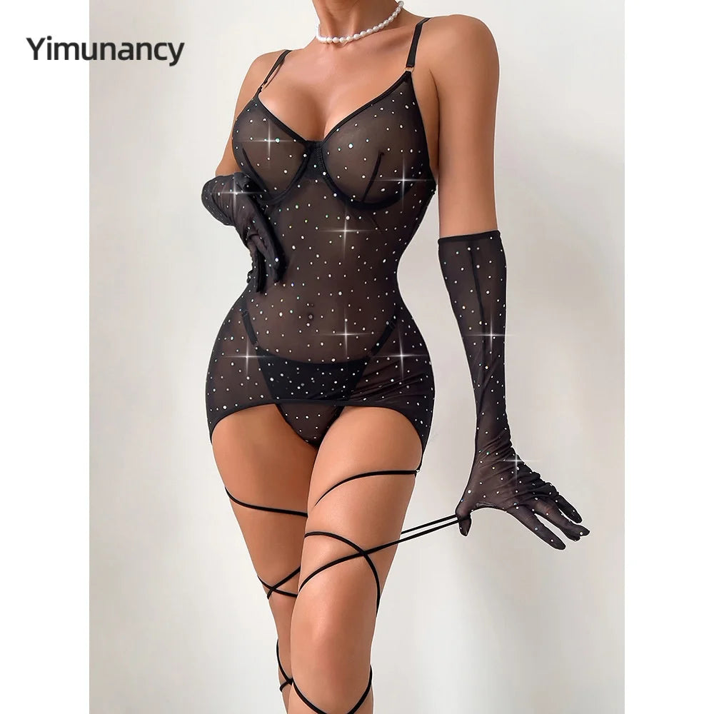 Mesh 3-Piece Intimates Sexy Erotic SET