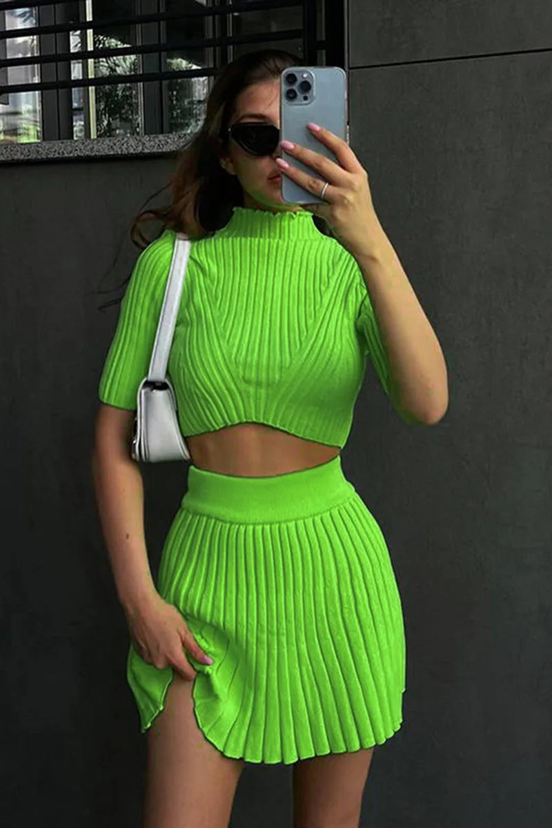 WomenS Winter Mini Skirts 2 Piece Sets