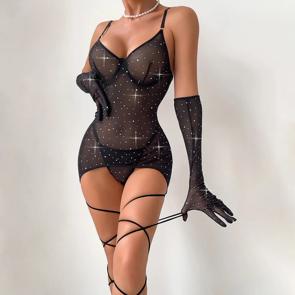 Mesh 3-Piece Intimates Sexy Erotic SET