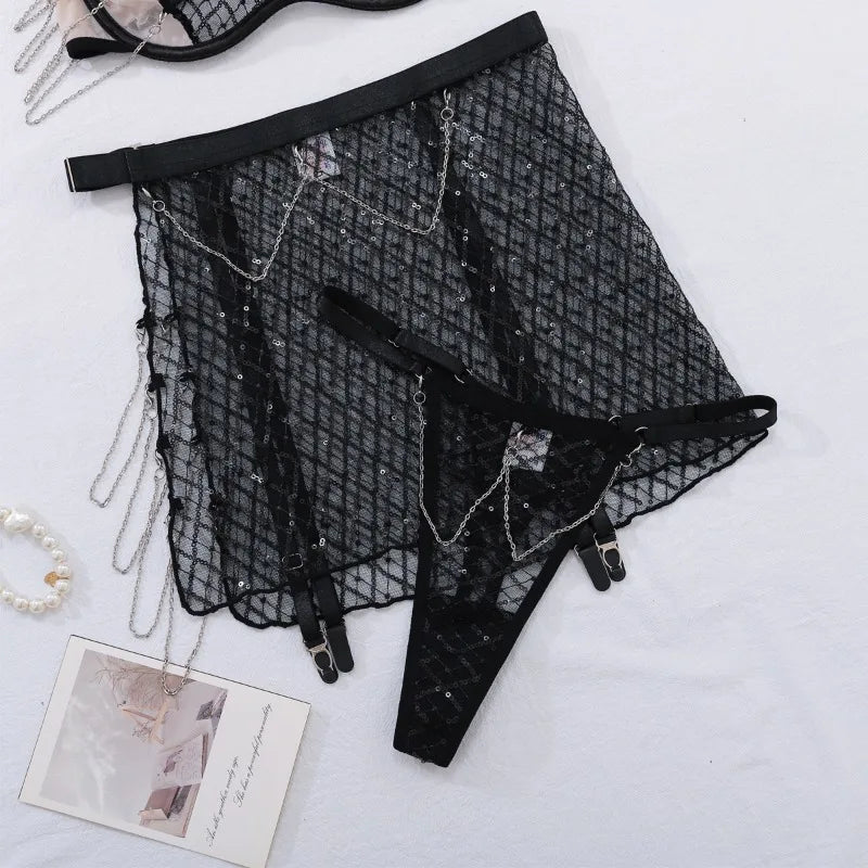 3 Piece Set Sexy See-through lingerie set