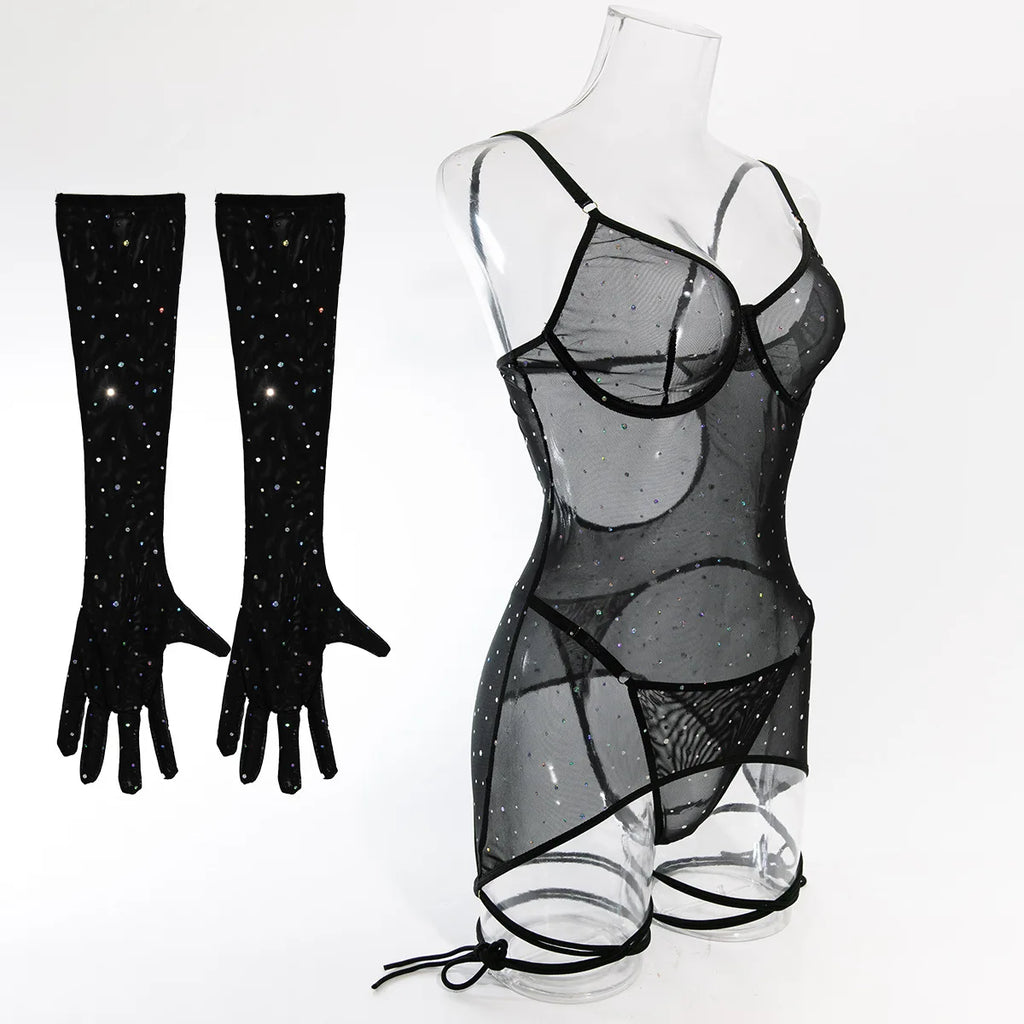 Mesh 3-Piece Intimates Sexy Erotic SET