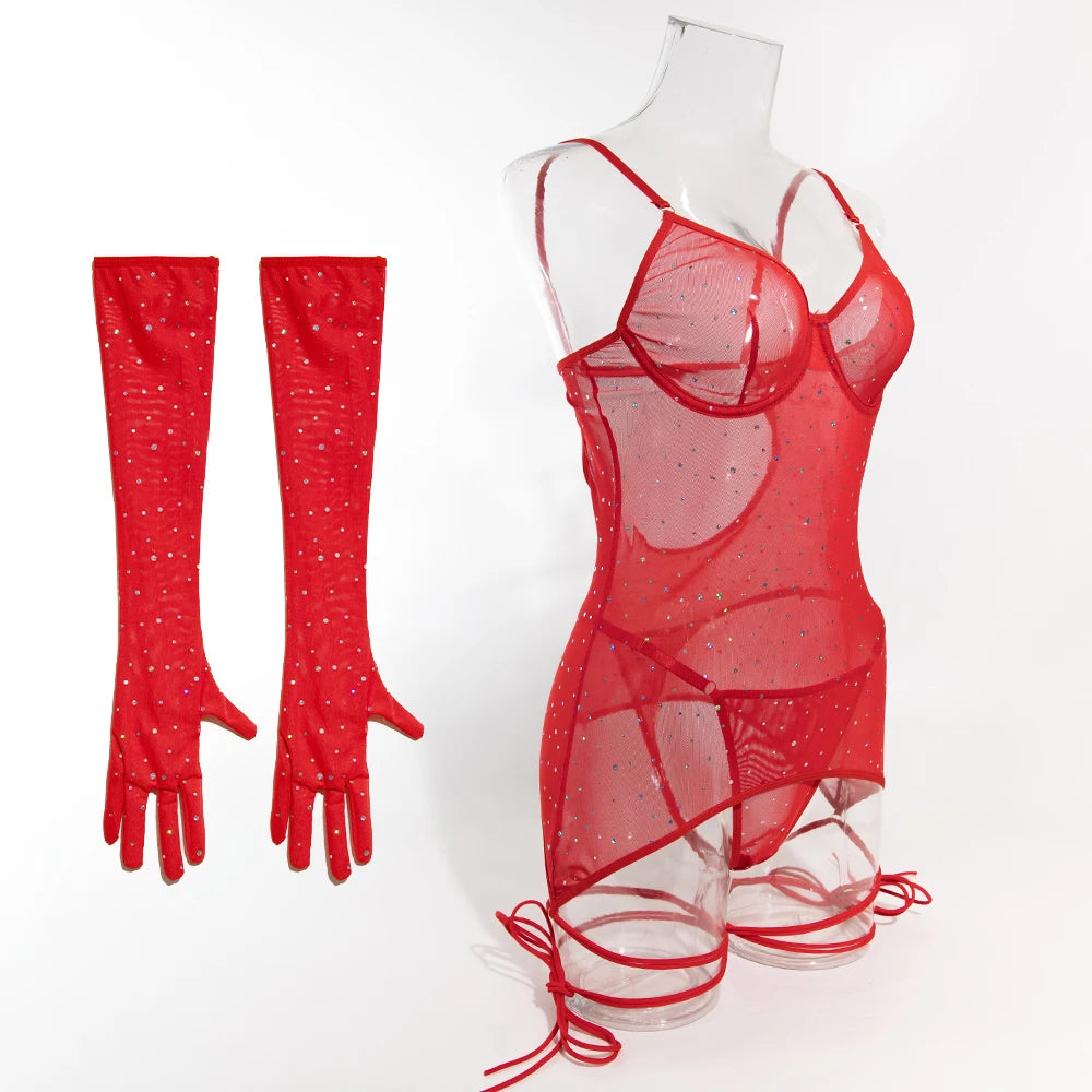 Mesh 3-Piece Intimates Sexy Erotic SET