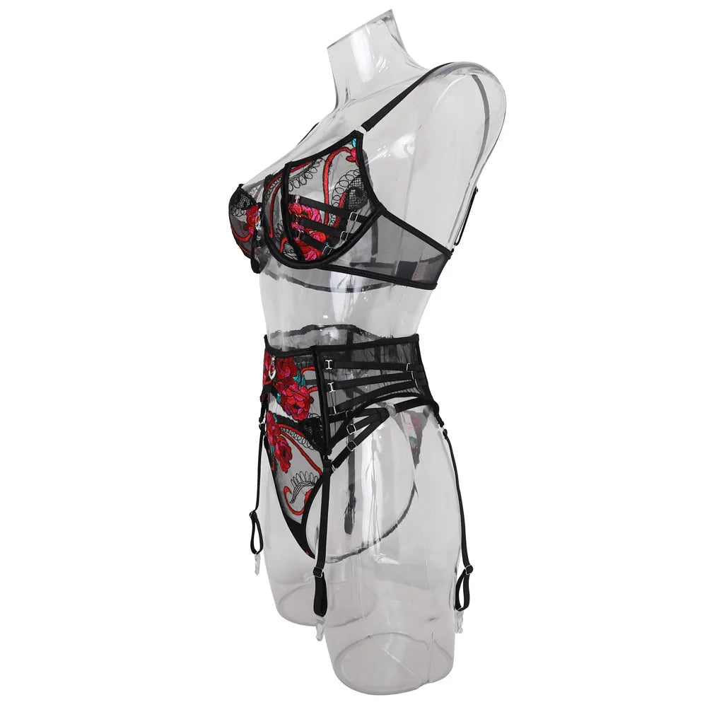 Sexy Lingerie | Pack Women Floral Fancy set