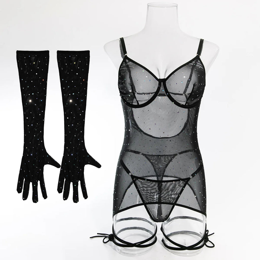 Mesh 3-Piece Intimates Sexy Erotic SET