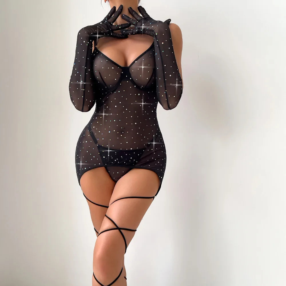 Mesh 3-Piece Intimates Sexy Erotic SET