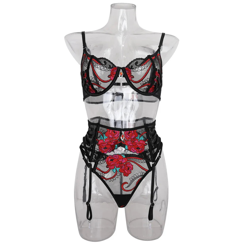 Sexy Lingerie | Pack Women Floral Fancy set