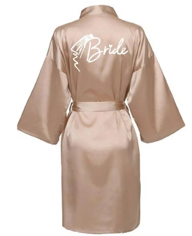 Wedding Party Team Bride RobeS With Black Letters