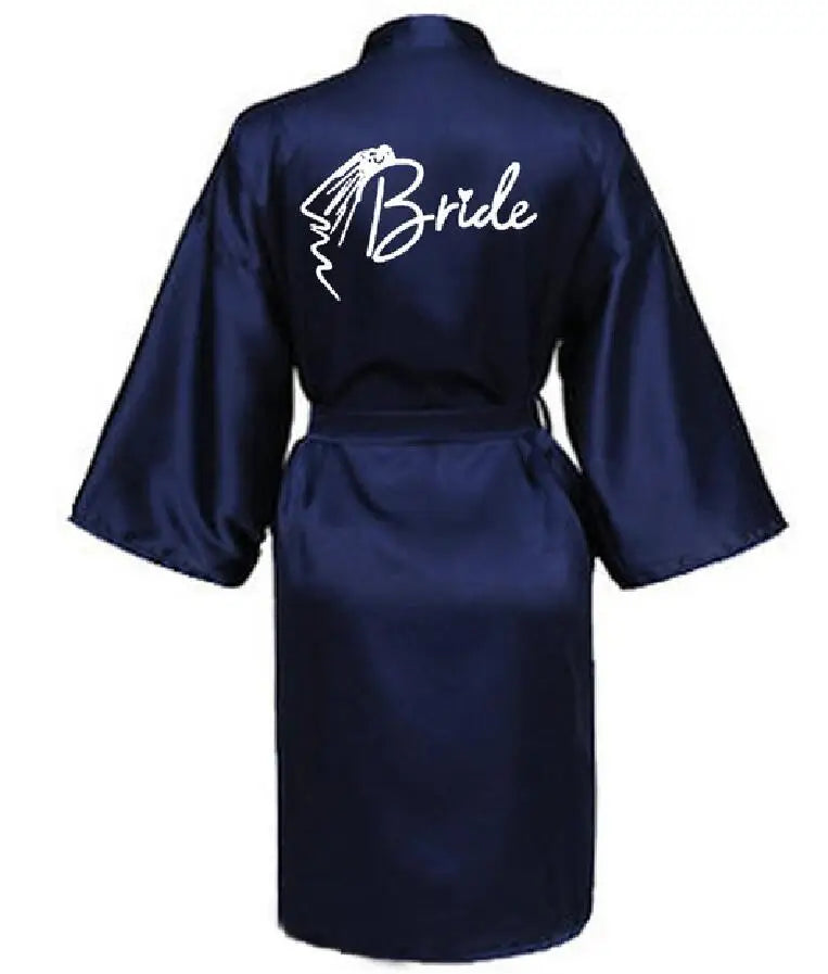 Wedding Party Team Bride RobeS With Black Letters