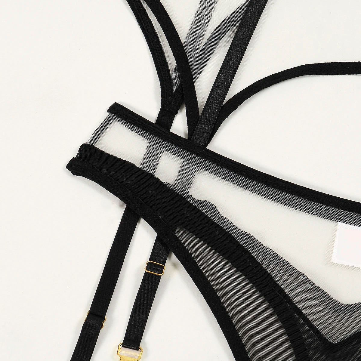 Sensual Lingerie Nude Seamless See Through Underwear Transparent Bra Sexy Garter Belt Set