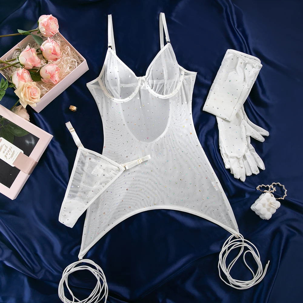 Mesh 3-Piece Intimates Sexy Erotic SET