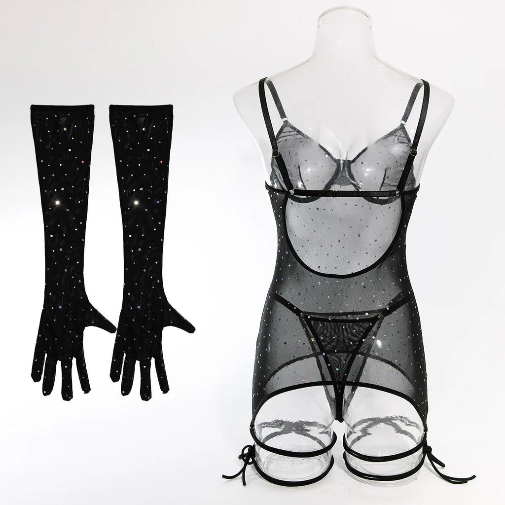 Mesh 3-Piece Intimates Sexy Erotic SET