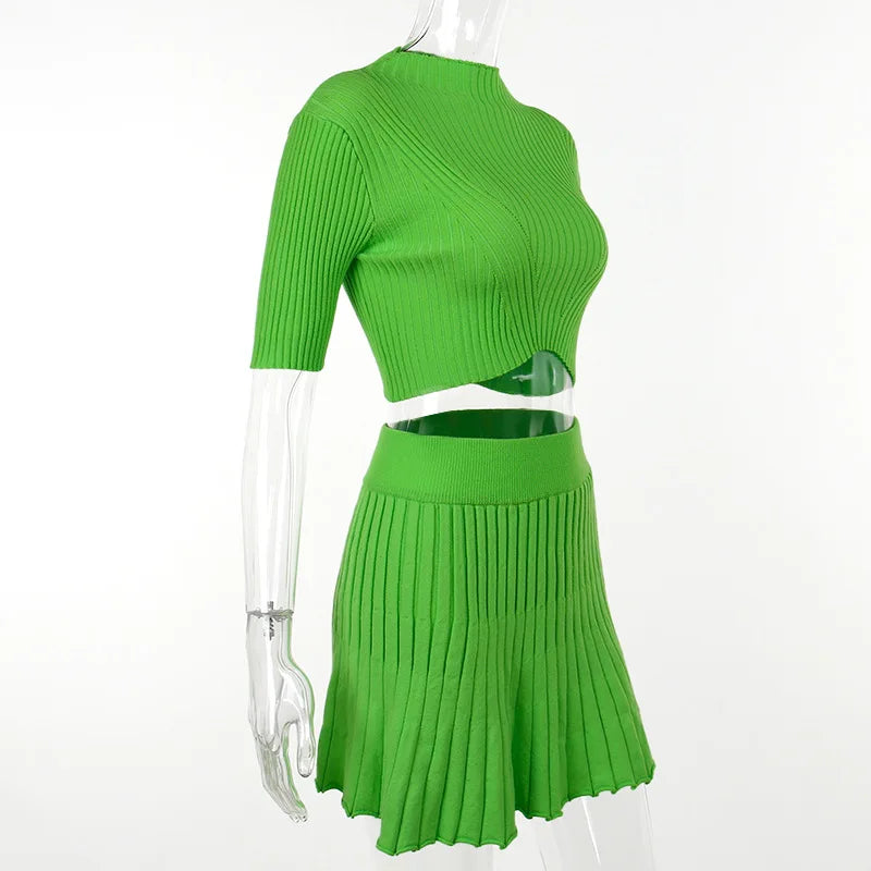 WomenS Winter Mini Skirts 2 Piece Sets