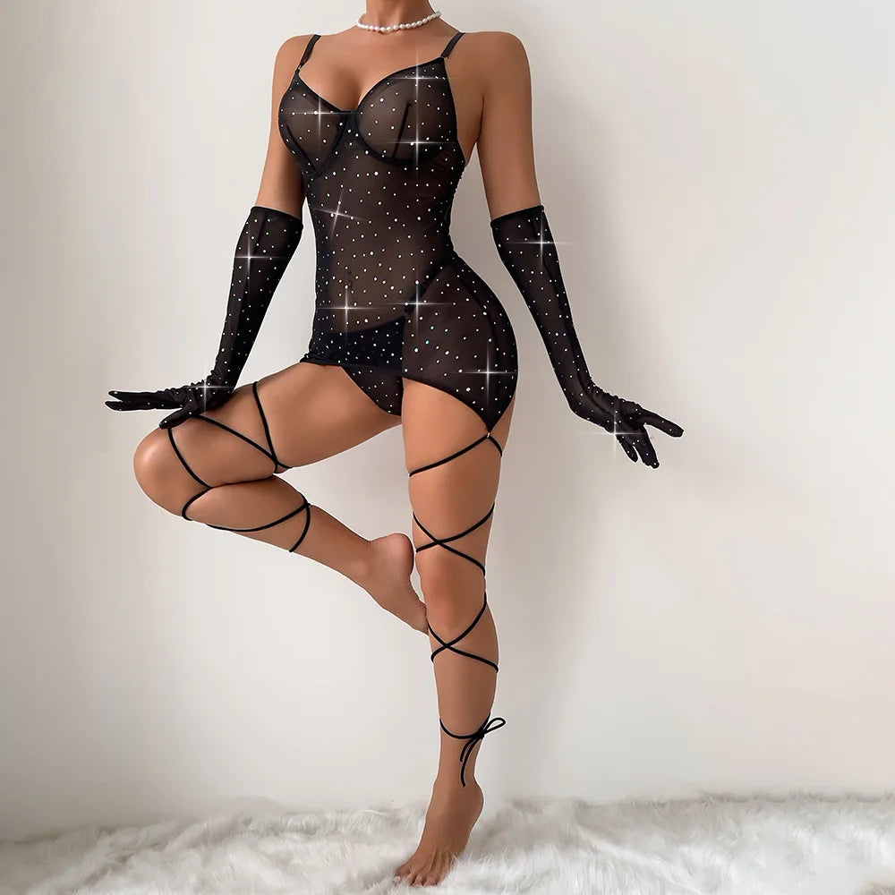 Mesh 3-Piece Intimates Sexy Erotic SET