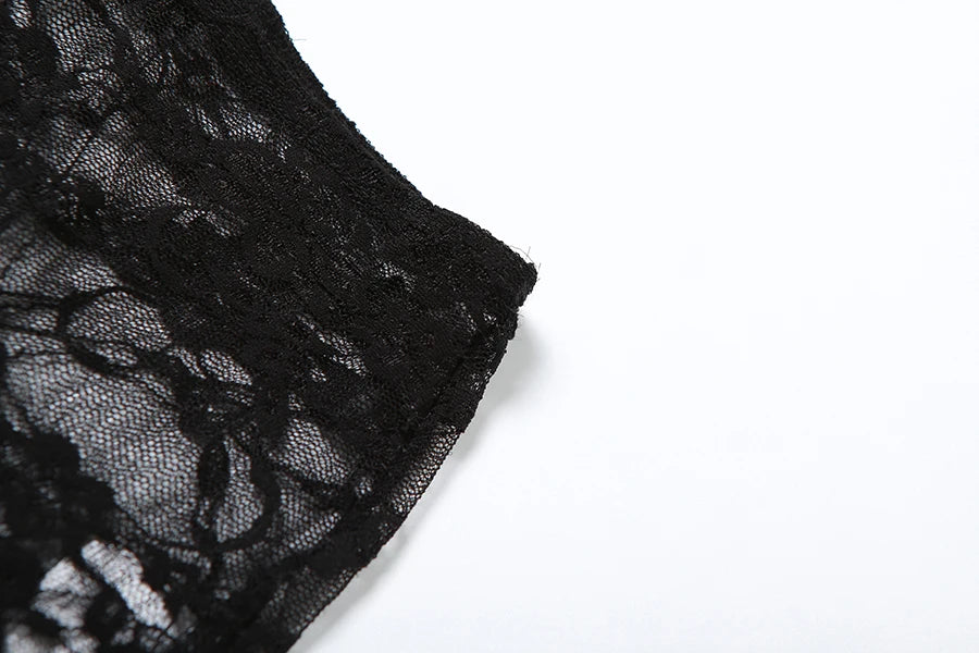 Sexy Lace Women 2Piece Set| Tube Dress+See Through Stockings | Coquette Hot Girls Club Nightout Party Matching Outfits