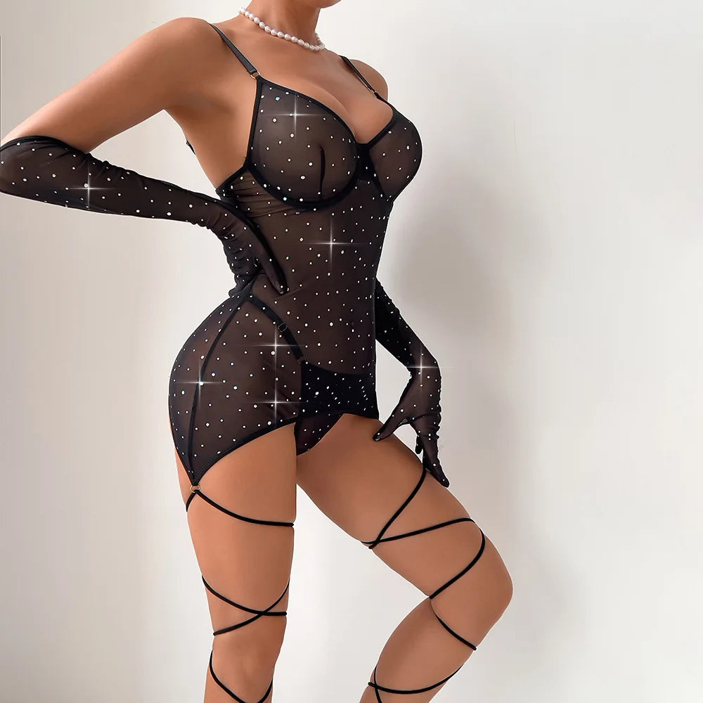 Mesh 3-Piece Intimates Sexy Erotic SET