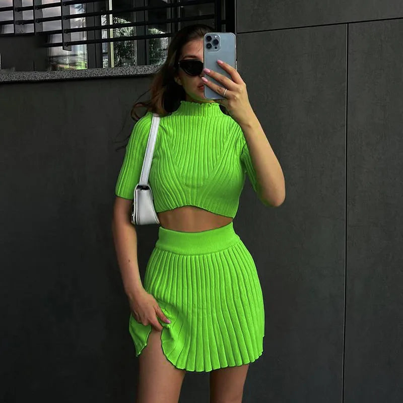 WomenS Winter Mini Skirts 2 Piece Sets