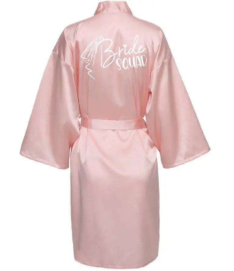 Wedding Party Team Bride RobeS With Black Letters